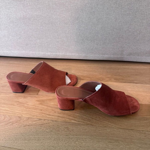 Anonymous Copenhagen suede mules, brick red