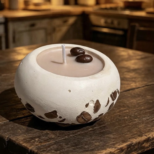 Luxury 3-piece coffee art gift set with large and small mocha scented candles
