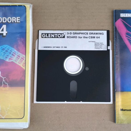 Commodore 64 3D Graphics Drawing Board used (Glentop, Commodore Disk, Clam Box)