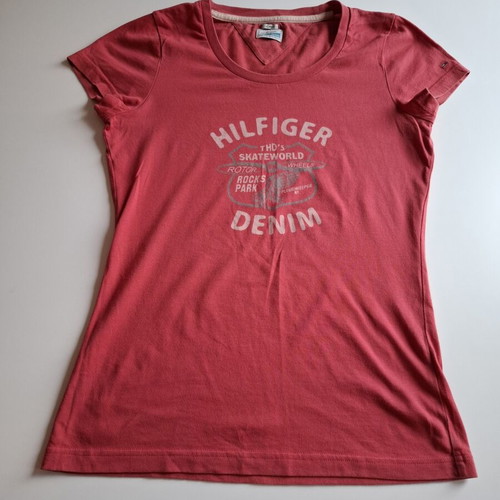Tommy Hilfiger cotton t-shirt used, size L, pastel red
