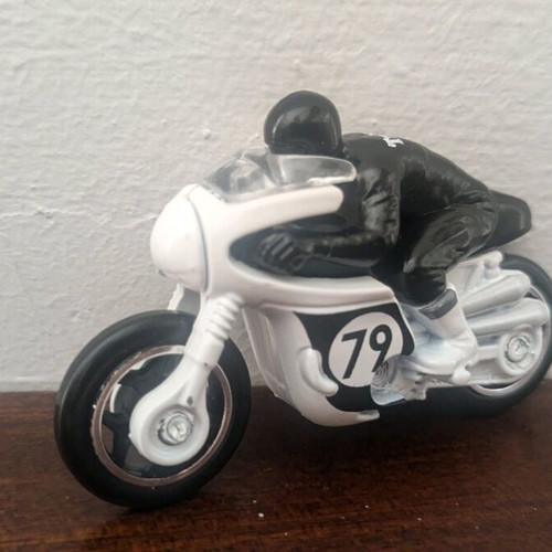 Hot Wheels 1965 Triumph Tiger 100 vehicle like new, white