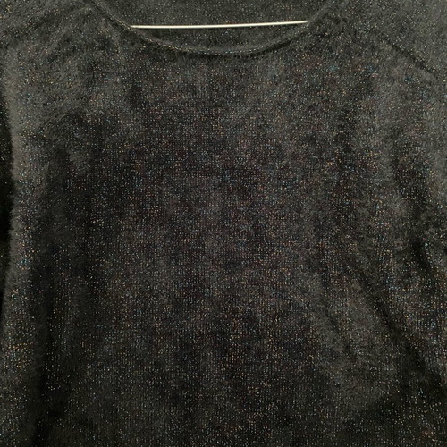 Pull & Bear black cropped fuzzy sweater like new, size L