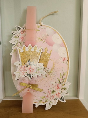 Candle with decorative crown frame new, handmade scented