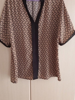 Shein plus size blouse like new, black and brown