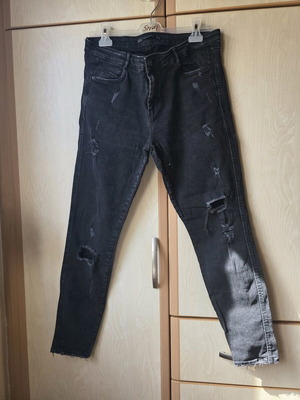 Zara women's jeans used, black-gray, size 44