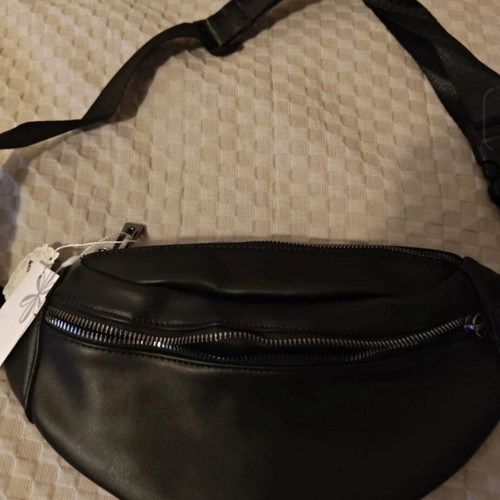 Women's banana bag new, crossbody, black 34x17 cm