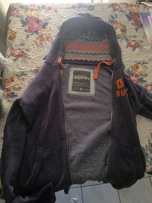 Superdry cardigan used, purple with grey and orange details