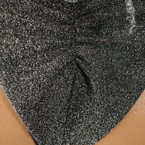 Bikini Swimsuit New Shiny Charcoal Gray with Gold Chain