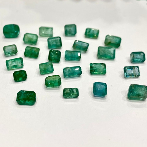 Natural emerald cut stones 24 carats new, non heat treated