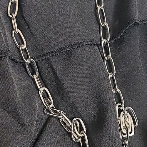 Necklace with heart clasp silver color new, length 55cm
