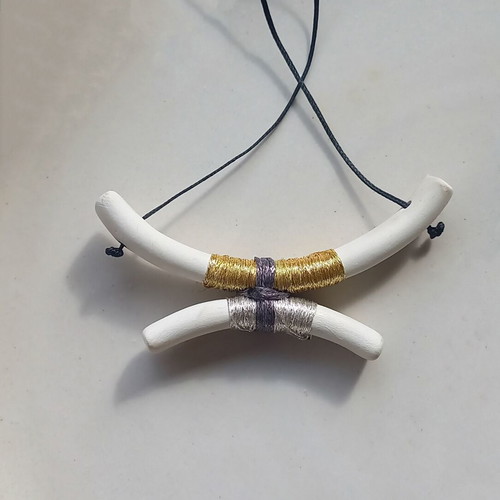 Handmade Ceramic Necklace with Modern Minimal Design