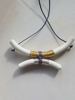 Handmade Ceramic Necklace with Modern Minimal Design
