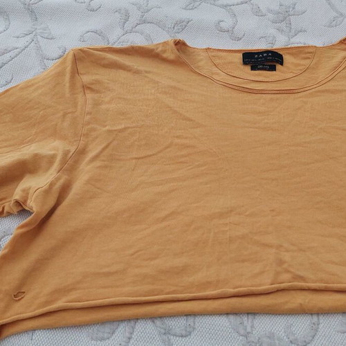 Zara short-sleeve t-shirt used, yellow, size XL
