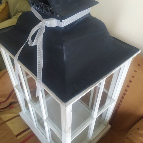 Large wooden lantern 74 cm x 38 cm like new