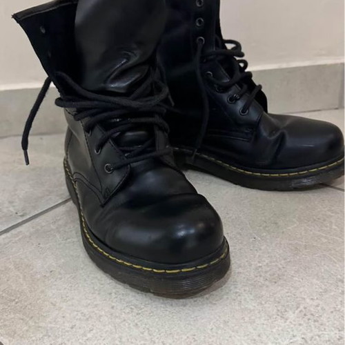 Leather combat boots used, size 40, black