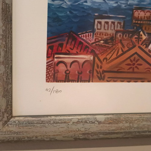 Authentic G. Stathopoulos silk screen printing like new, signed and numbered 42/180