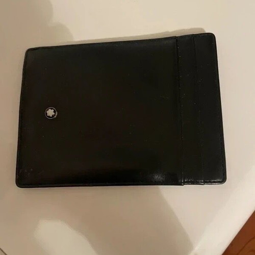 Montblanc leather wallet used, black