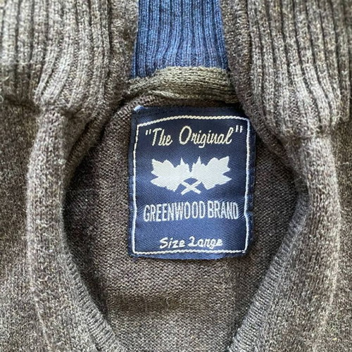 GreenWood men's knit pullover quarter-zip like new, size L, brown gray