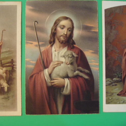 Jesus Christ postcards used, set of 3