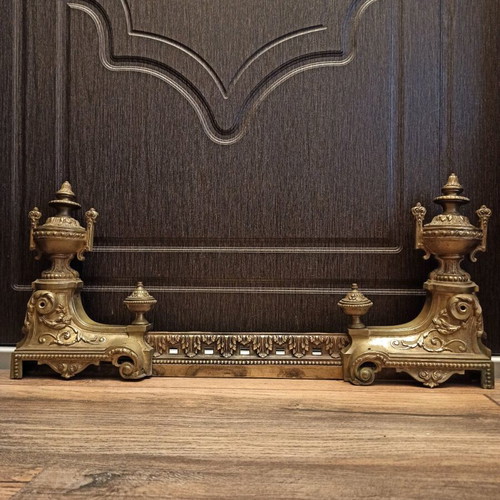 Brass fireplace front restored