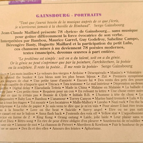 Gainsbourg Portraits double CD used with booklet