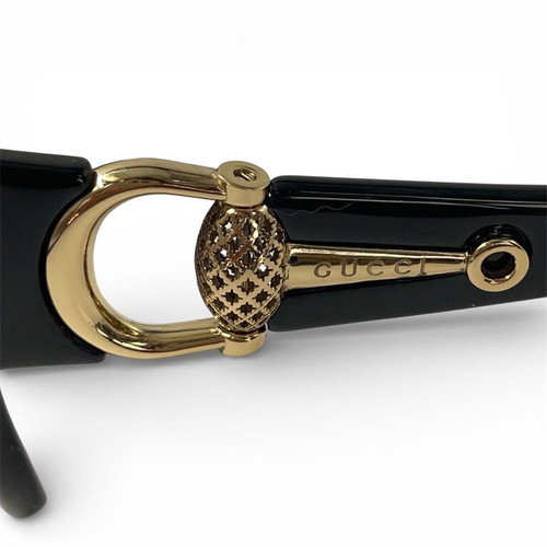 Gucci sunglasses new black square frame with horsebit detail