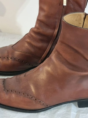 Yves Saint Laurent Rive Gauche leather Chelsea boots size 43.5 used, brown