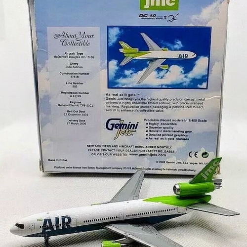 Gemini Jets JMC Air Douglas DC-10 Model 1:400 Scale New