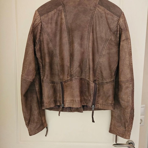 Attrattivo leather biker jacket like new, brown, vintage style