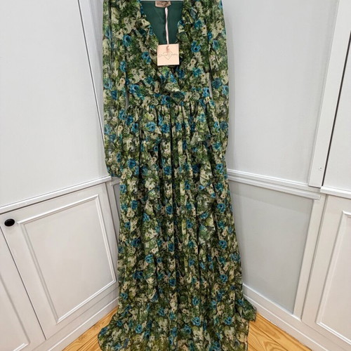 Diamond Creation Maxi Dress New Green Floral