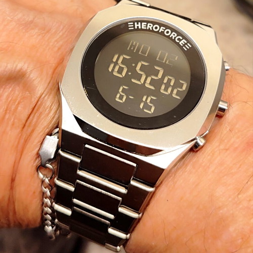 Heroforce Timeless Edge Digital Watch new with Mineral Glass and Steel Bracelet