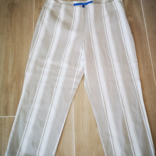 Escada Sport Capri Trousers Beige and White Stripe Size 42 like new