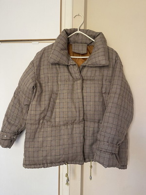 Puffer jacket, wide fit, grey beige
