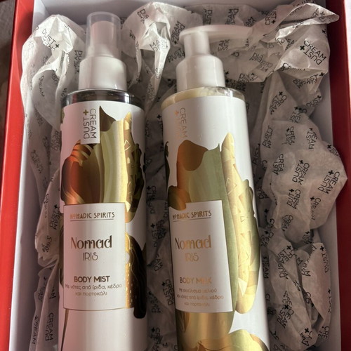Nomad Iris body mist and body milk gift set new with box