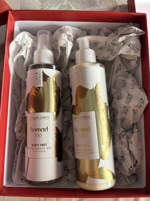 Nomad Iris body mist and body milk gift set new with box