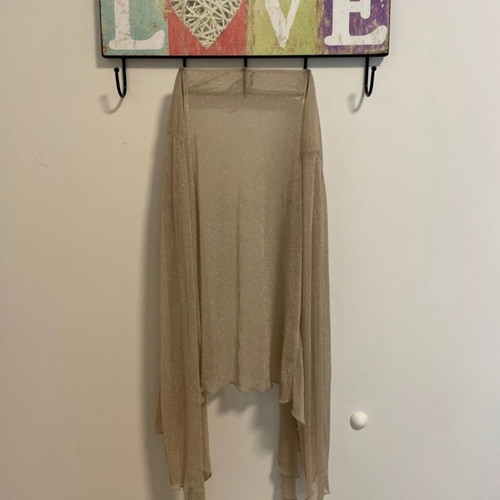 Bolero transparent with gold glitter like new, beige and gold