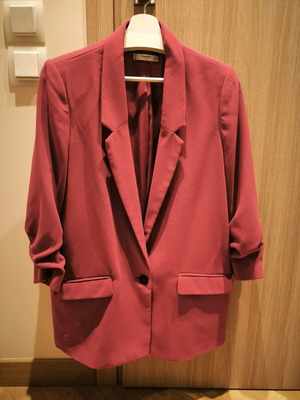 Σακάκι Mango σαν καινούργιο, κόκκινο, μέγεθος L, κρεπ ύφασμα