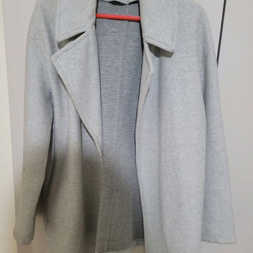 Open gray coat jacket used, size M