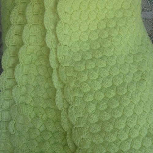 Handmade knitted blanket lemon color