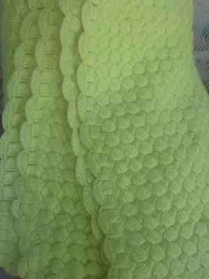 Handmade knitted blanket lemon color