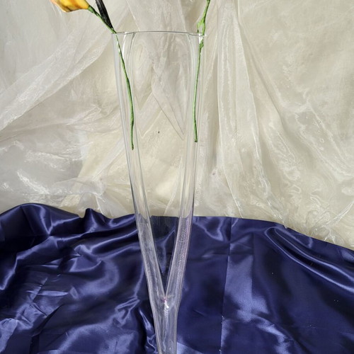 Decorative Floor Vases Set of 2 70cm Clear Glass Like New