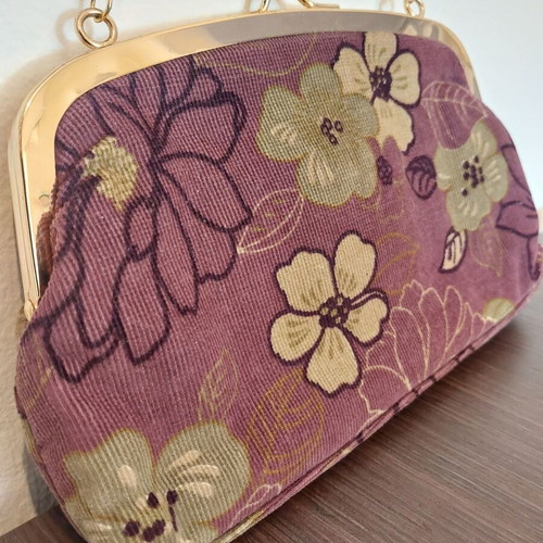Vintage Alexi Andriotti floral purple and green handbag used