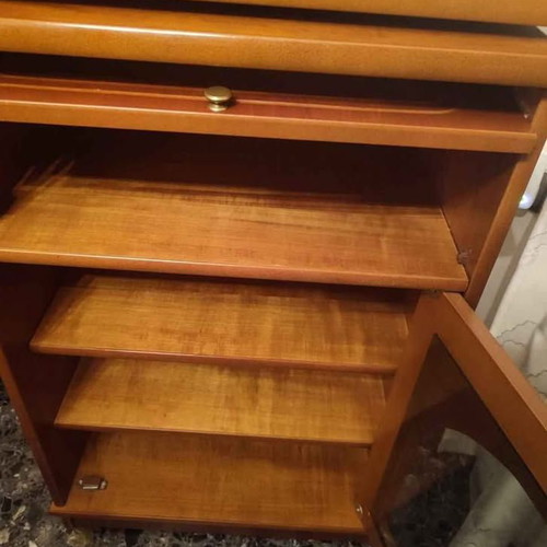 Vintage TV and Hi-Fi cabinet with 360° rotating base, walnut, like new