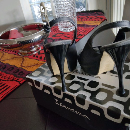 Italian high heel sandals used, gray, size 37
