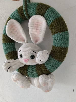 Handmade Easter wreath bunny new