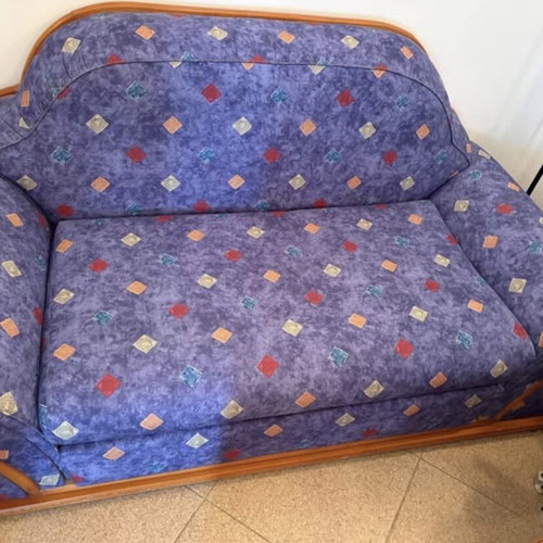 Living room set with sofa bed and two-seater sofa used