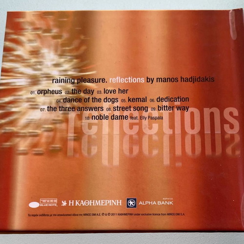 Raining Pleasure Reflections CD used, music by Manos Hadjidakis