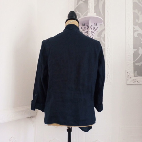 Linen blazer, navy blue, lightweight jacket