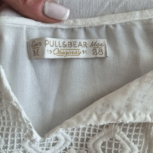 Pull & Bear white blouse size M like new with romantic sleeves