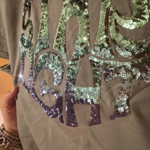 Marks & Spencer plus size blouse with green and purple sequins, like new